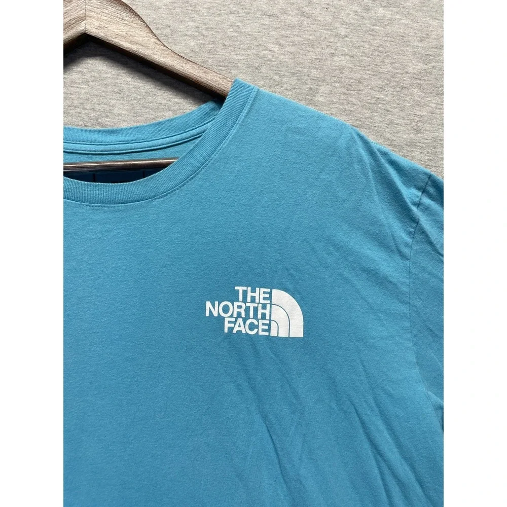 The North Face T-Shirt Mens 2XL Blue Never Stop Exploring Short Sleeve Crew Neck